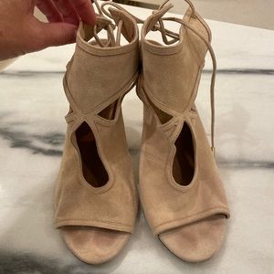 Aquazzura Sexy Thing 85 Beige Sandals Size 37.5/ 7.5